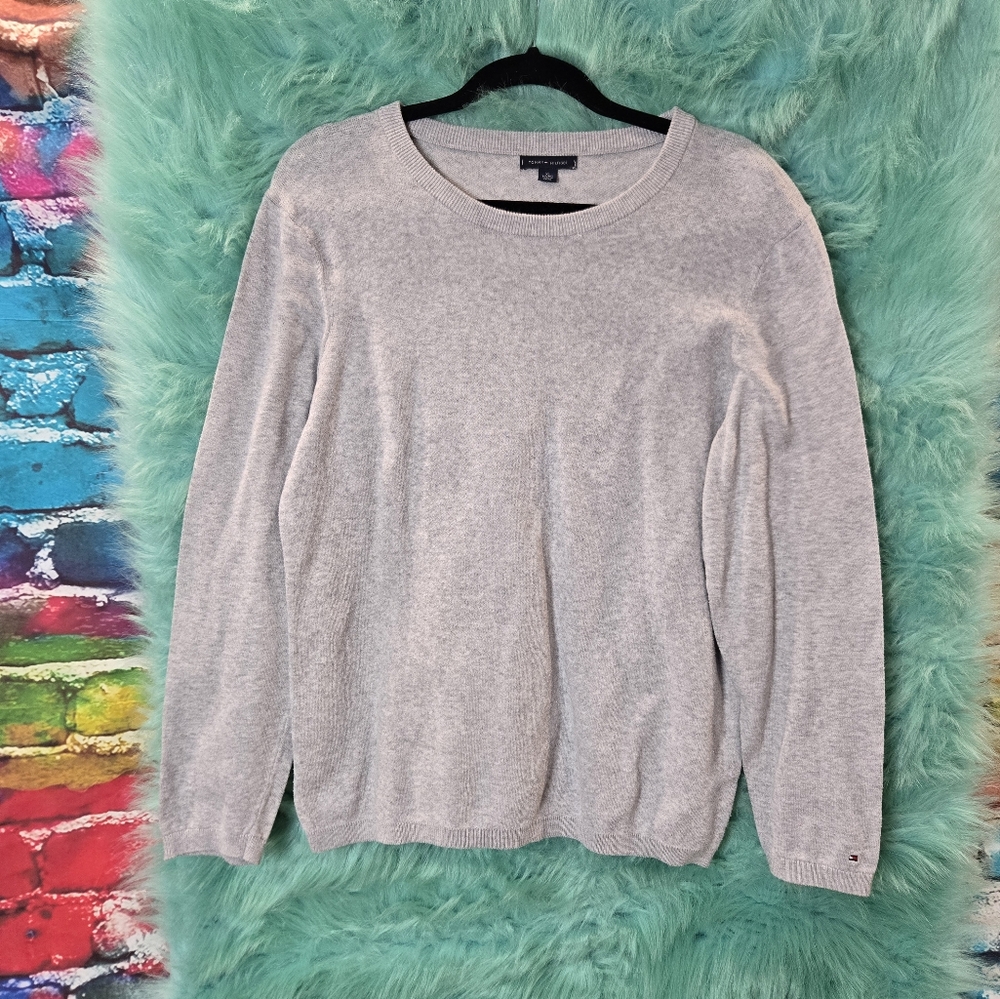 Tommy Hilfiger Gray Crew Neck Long Sleeve Lightweight Sweater XL